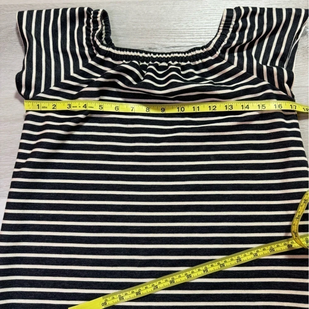 Madewell Mimi Stripe Off the Shoulder Minidress, Black and White Stripe, Size S - Picture 7 of 8